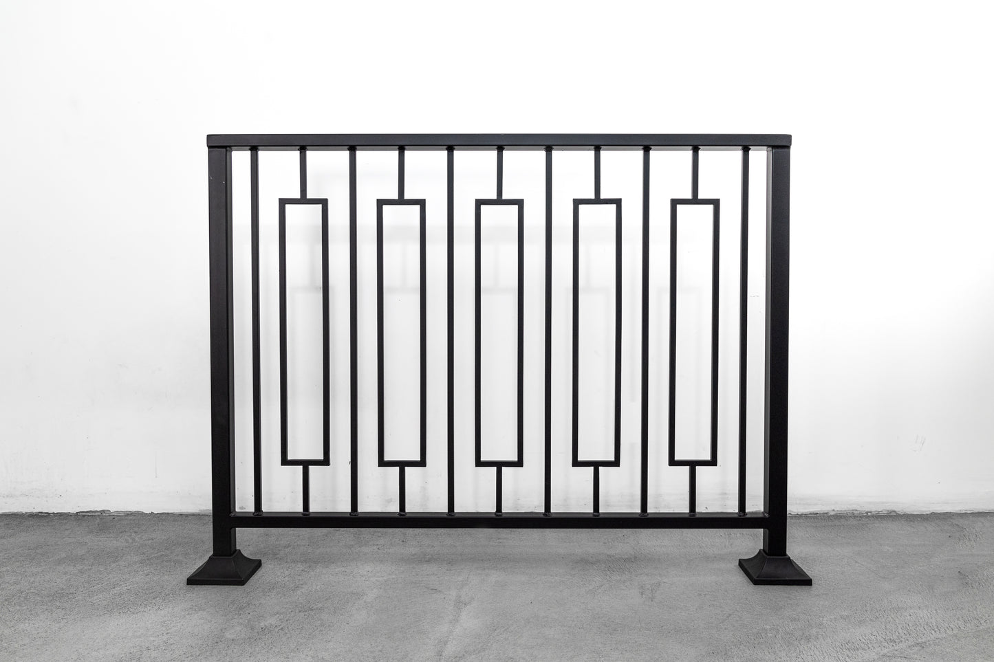 Metal Stair Railing with Unique Vertical Balusters