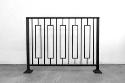 Metal Stair Railing with Unique Vertical Balusters