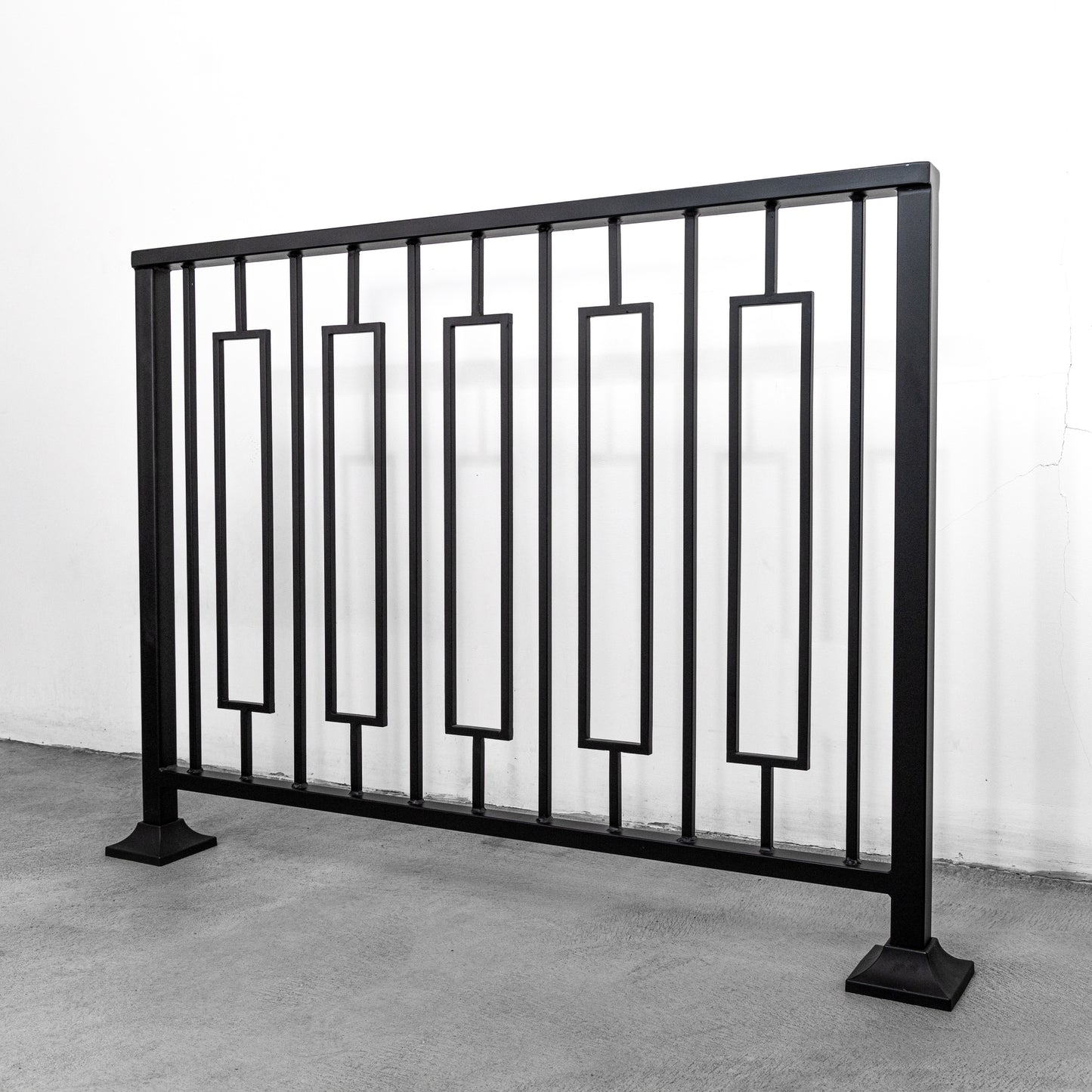 Metal Stair Railing with Unique Vertical Balusters