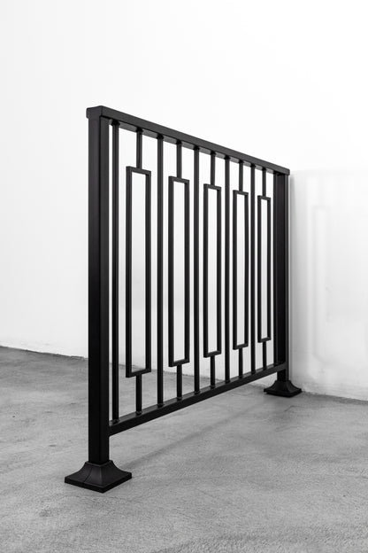 Metal Stair Railing with Unique Vertical Balusters