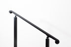 Volute Metal Stair Railing, Hand Rail for Steps, Custom Length Handrail Railing With 2 Steel Posts, Made in USA