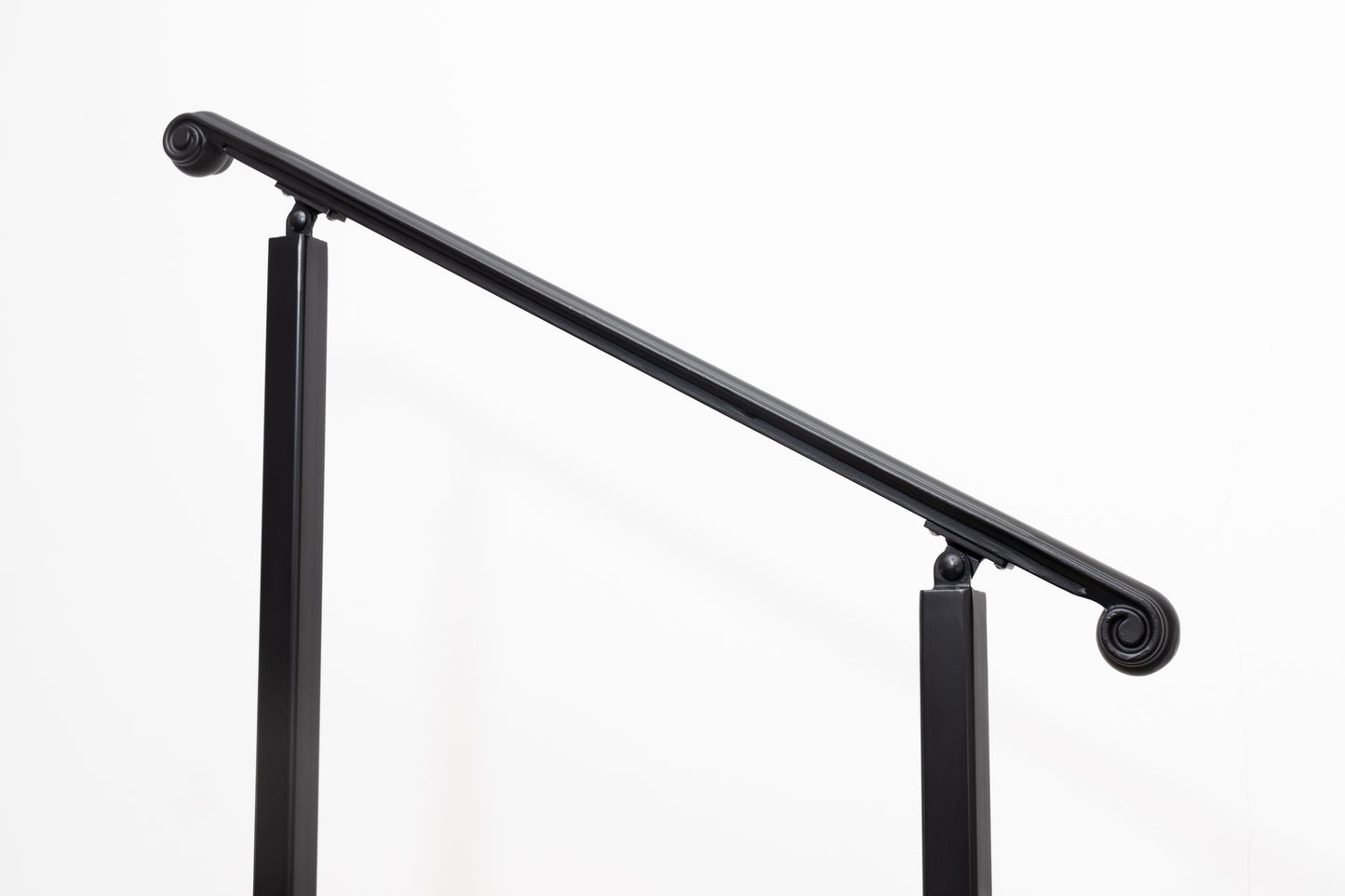 2"x1" Molded Cap, Double-post Wrought Iron Handrail (Volute Fist)