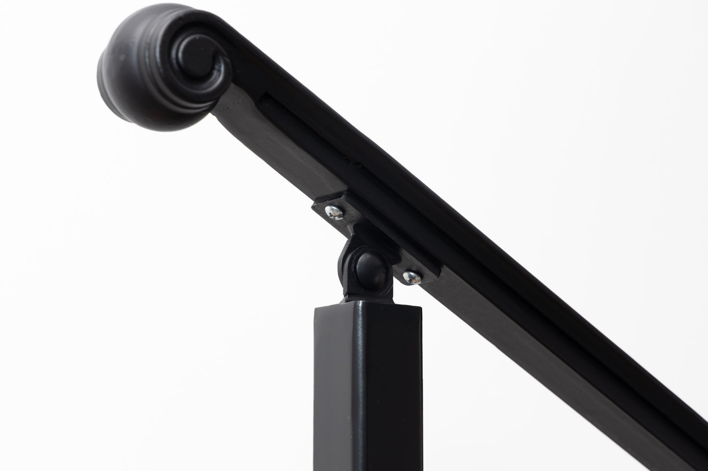 2"x1" Molded Cap, Double-post Wrought Iron Handrail (Volute Fist)