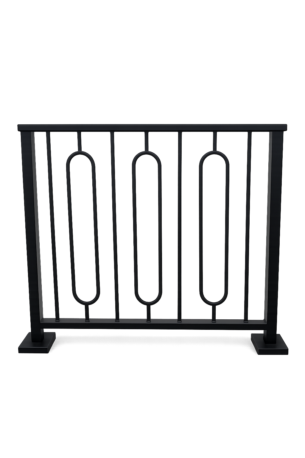 Metal Stair Railing with Rounded Unique Vertical Balusters