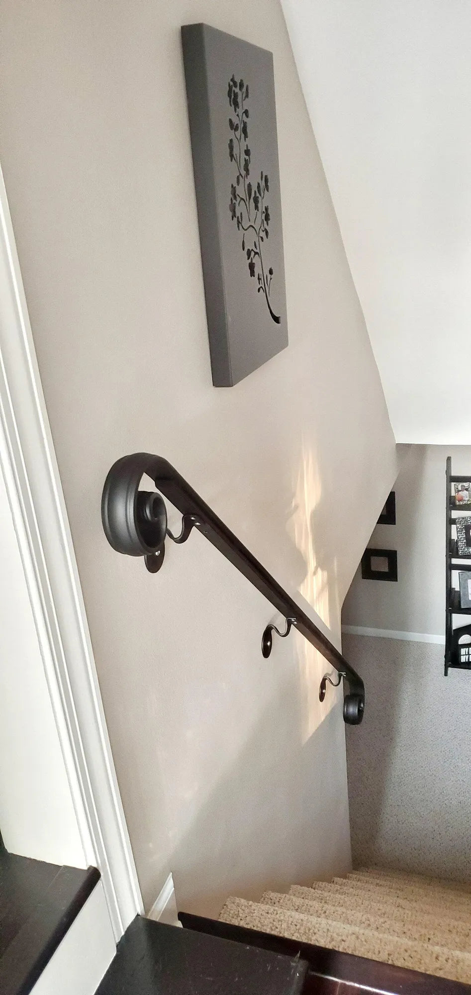 2" Molded Cap Wrought Iron Handrail (5"-6" Volute Scroll)