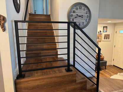 Angled Horizontal Stair Step Mount Railing / Sloped Stair Banister