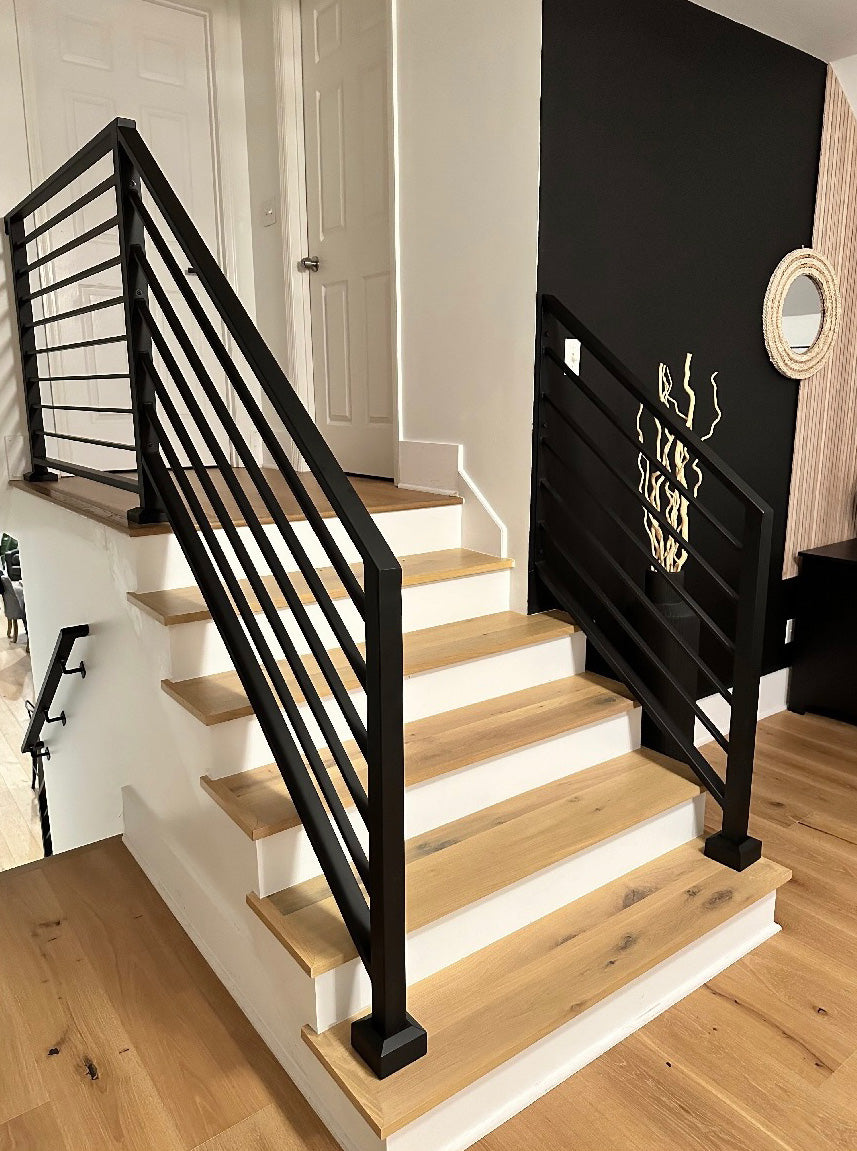 Offset Stair Railing Angled Horizontal Stair Railing / Sloped Stair Banister