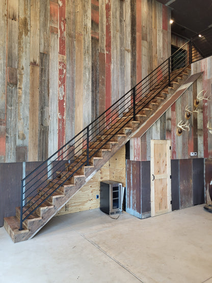 Angled Horizontal Stair Step Mount Railing / Sloped Stair Banister