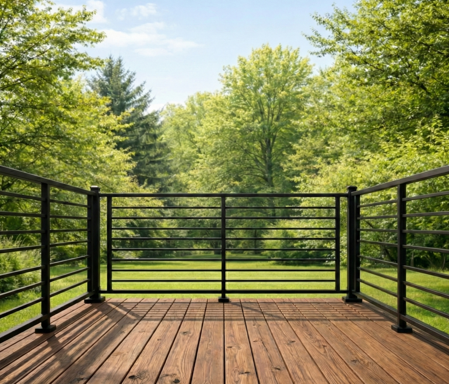 Prefabricated 8' Horizontal Aluminum Deck Railing (Preassembled)