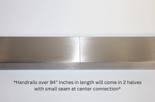 2"x0.5" Slim Oval Lux Stainless Steel Handrail