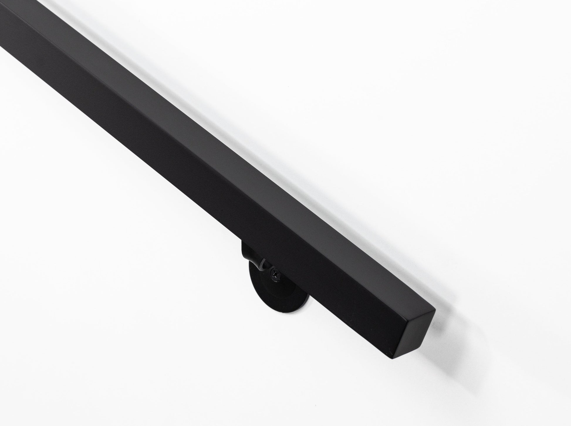 black steel handrail with bracket