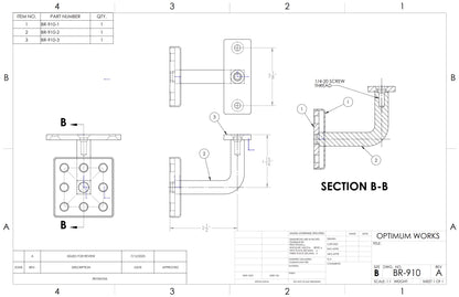 stainless bracket shop drawing