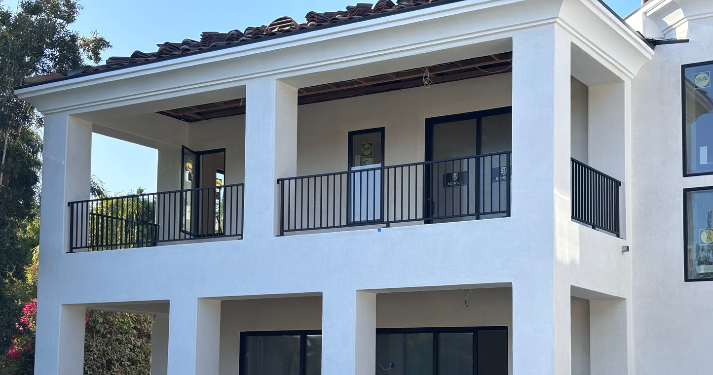 Modern Vertical Stair Railing (Guardrail), 2"x1" Top Rail