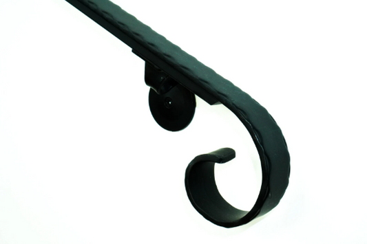 Hammered, Volute Scroll Handrail (Grooved/Ridged Edges)