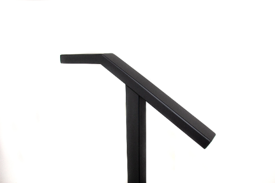 Modern Rectangle 2x1 Metal Single Post Handrail, Single Step Railing, Outdoor Stair Rail