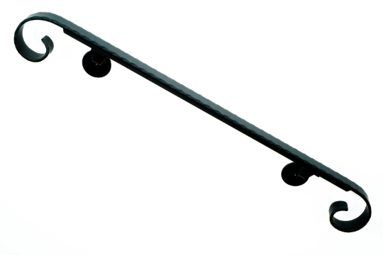 Hammered, Volute Scroll Handrail (Grooved/Ridged Edges)