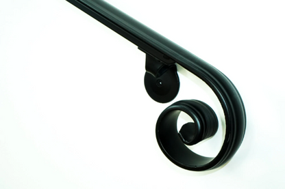 2" Molded Cap Wrought Iron Handrail (5"-6" Volute Scroll)