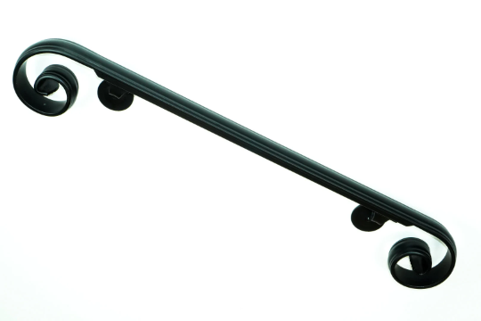 2" Molded Cap Wrought Iron Handrail (5"-6" Volute Scroll)