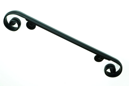 2" Molded Cap Wrought Iron Handrail (5"-6" Volute Scroll)
