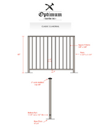 Metal Railing, Vertical Balusters & Molded Cap Top Rail