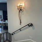 2" Molded Cap Wrought Iron Handrail (5"-6" Volute Scroll)