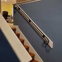 Wall Mounted Handrail For Stairs in Flat Matte Black