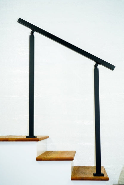 Modern 2-Foot, Double-Post Handrail (1.5"x1.5" Top Rail & Posts)