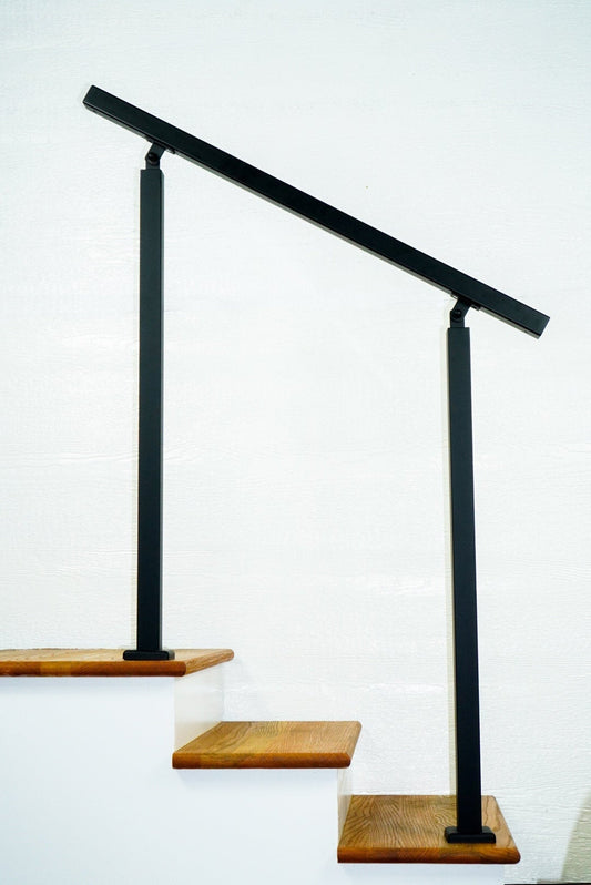Modern 2-Foot, Double-Post Handrail (1.5"x1.5" Top Rail & Posts)
