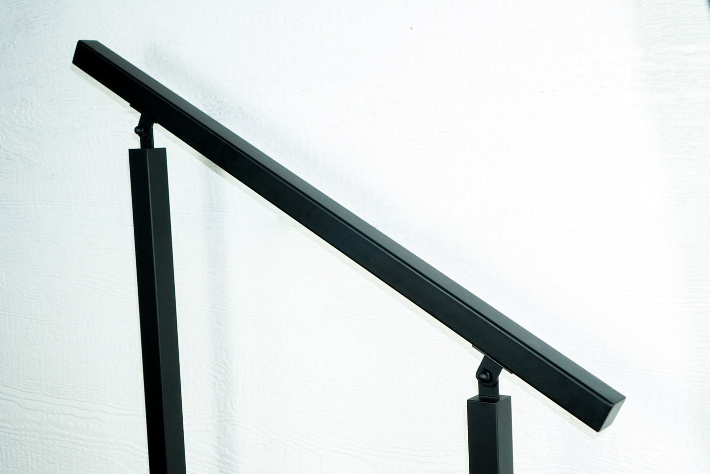 Modern 2-Foot, Double-Post Handrail (1.5"x1.5" Top Rail & Posts)