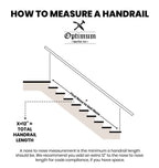 Modern 2' Foot One or Two Step Handrail Railing with 2 Steel Posts with Base Plates