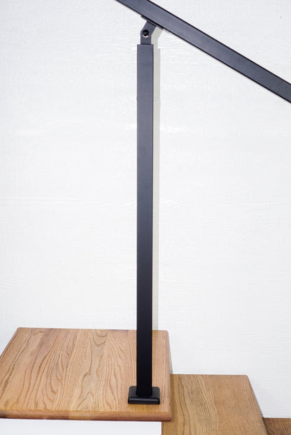 Modern 2-Foot, Double-Post Handrail (1.5"x1.5" Top Rail & Posts)