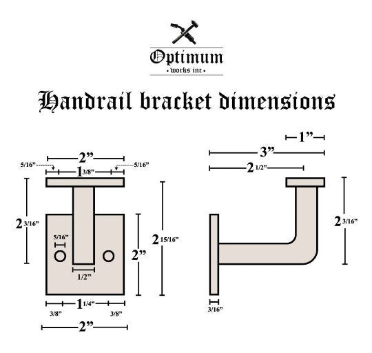 handrail bracket dimensions