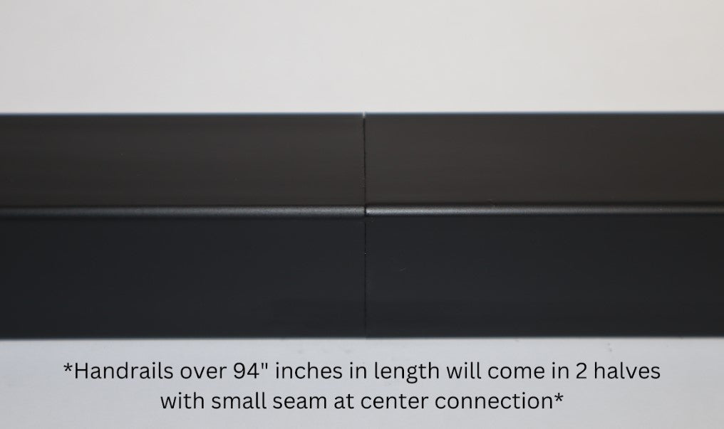 another image showing what the small seam in handrails longer than 94" looks like