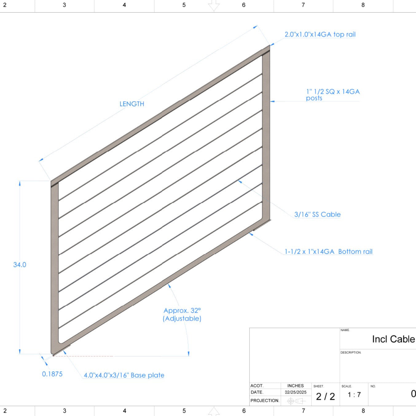 Custom railing drawing and quote review
